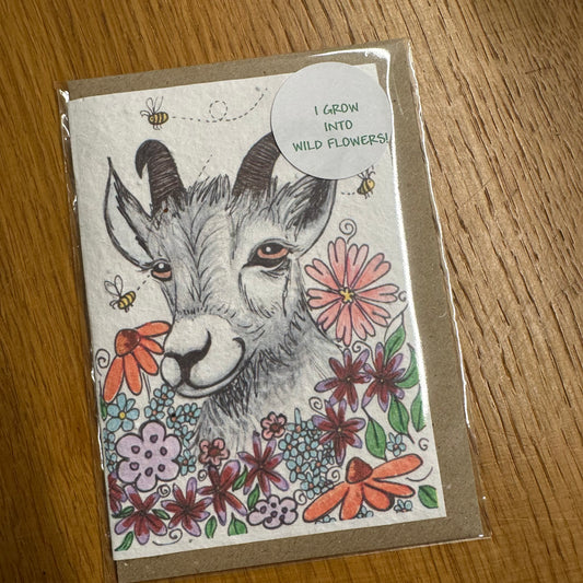 Seed Paper Greeting Card, Goat