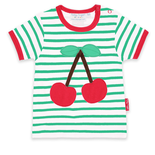 Short Sleeved T-shirt, Cherry Applique