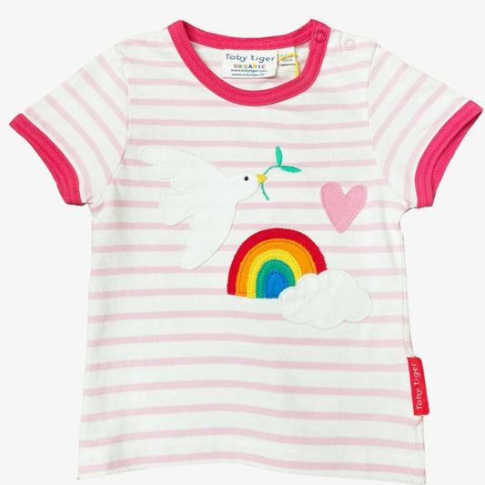 Short Sleeved T-shirt, Dove & Rainbow