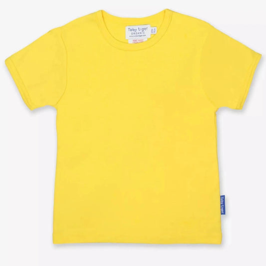 Short Sleeved Basic Yellow T-shirt
