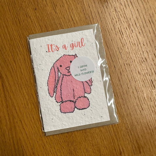 Seed Paper Greeting Card, It's A Girl