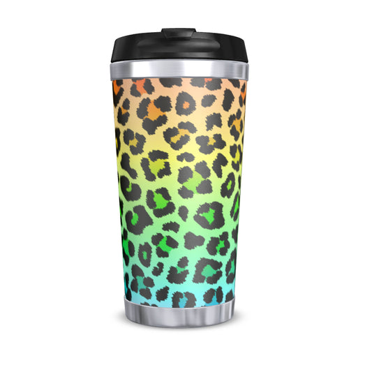 Reusable 450ml Travel Brew Cup, Rainbow Leopard