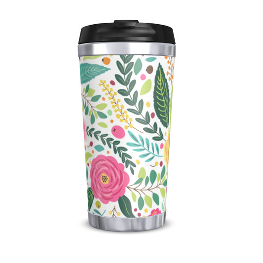 Reusable 450ml Travel Brew Cup, Pink Flowers