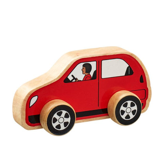 Natural Wooden Red Car