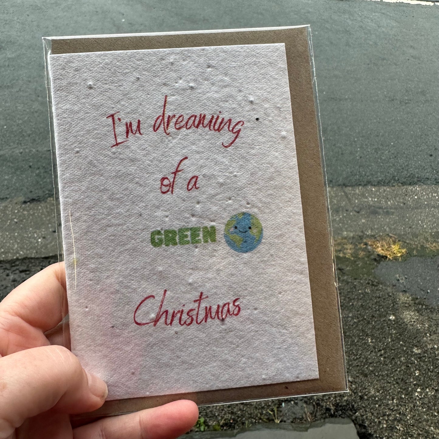 Seed Paper Christmas Card, I'm Dreaming Of A Green Christmas