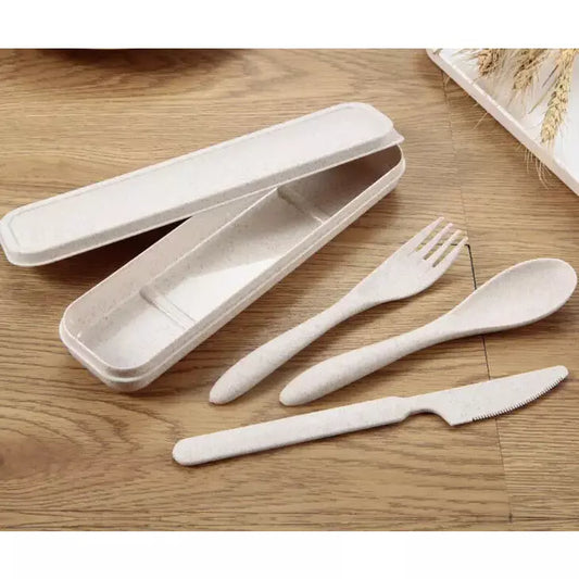 Portable Wheat Cutlery Set