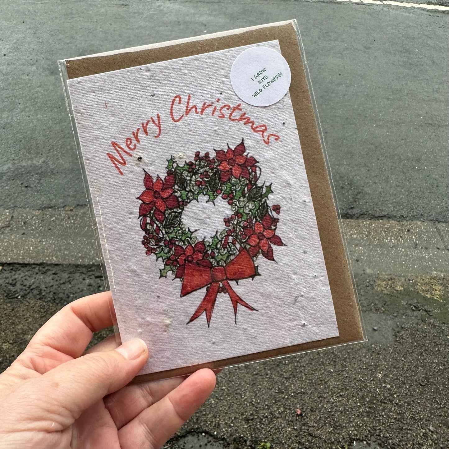 Seed Paper Christmas Card, Christmas Flowers