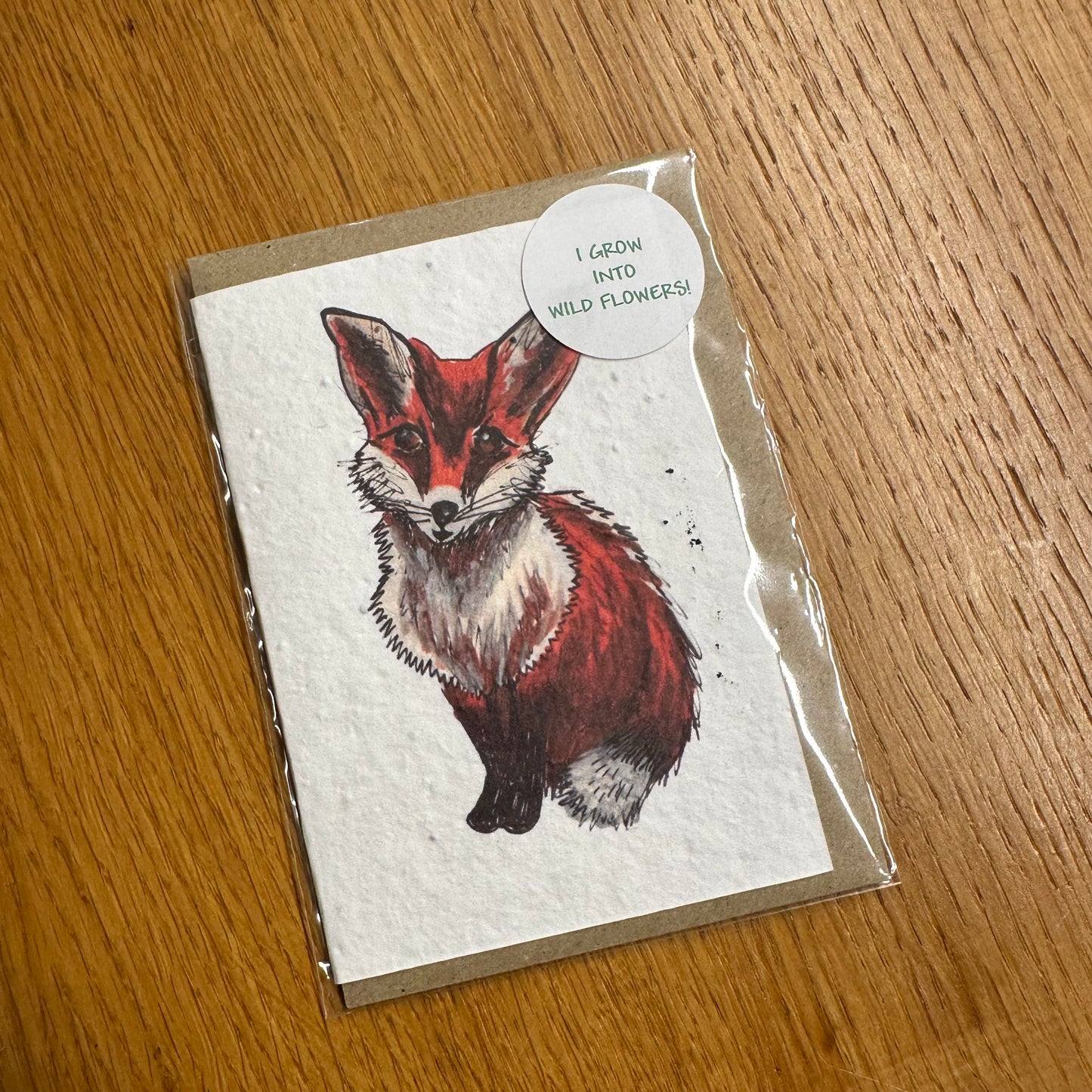 Seed Paper Greeting Card, Blank Fox