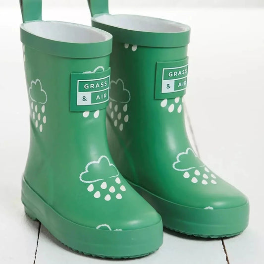 Colour Changing Children's Wellington Boots, Green