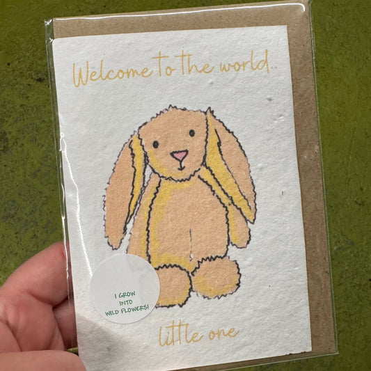 Seed Paper Greeting Card, New Baby Bunny