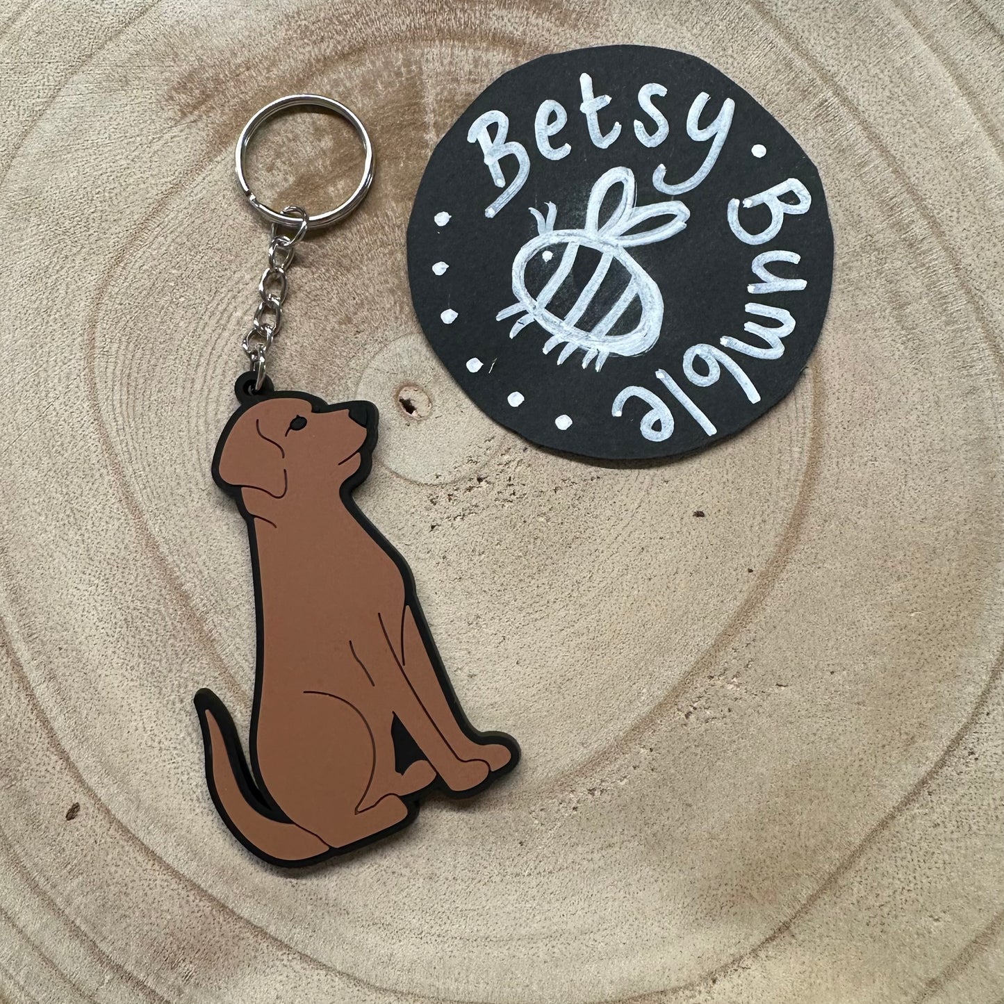 Chcolate Labrador Keyring