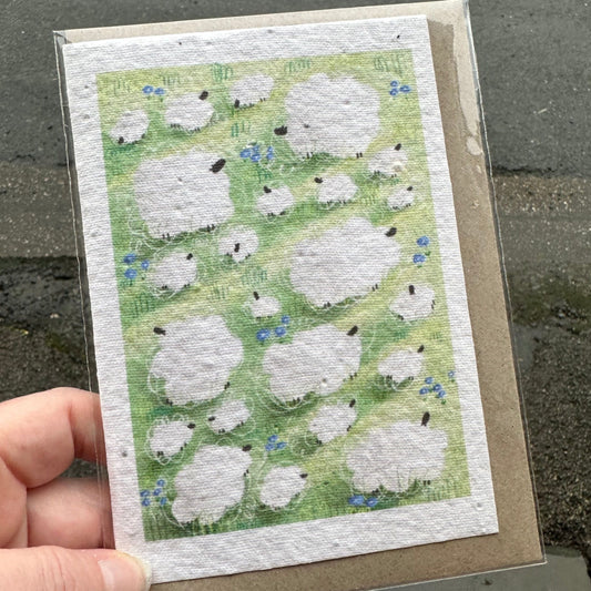 *Exclusive* Alice Strange Illustrations Seed Paper Card, Fluffy Sheep
