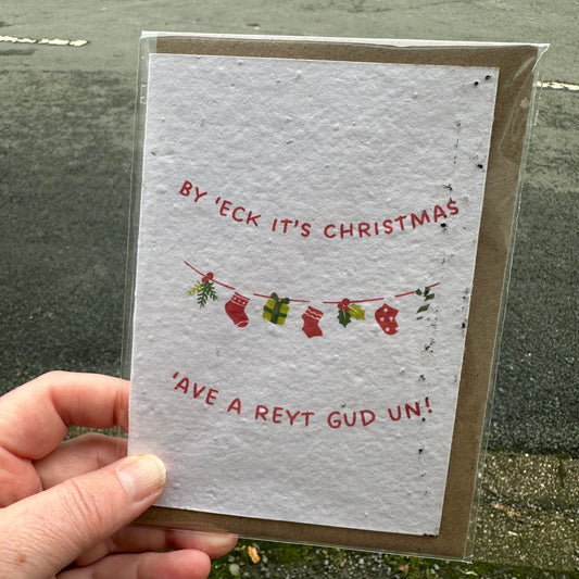 Seed Paper Greeting Card, By Eck It’s Christmas