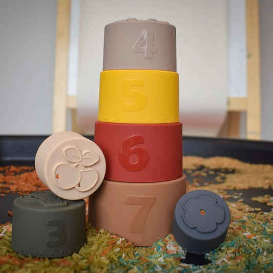Silicone Stacking Cups, Autumn Colours