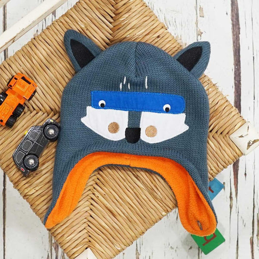 Fleece Lined Racoon Hat