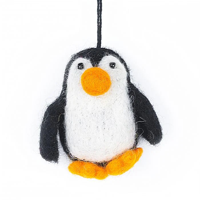 Handmade Needle Felt Hanging Penguin Decoration