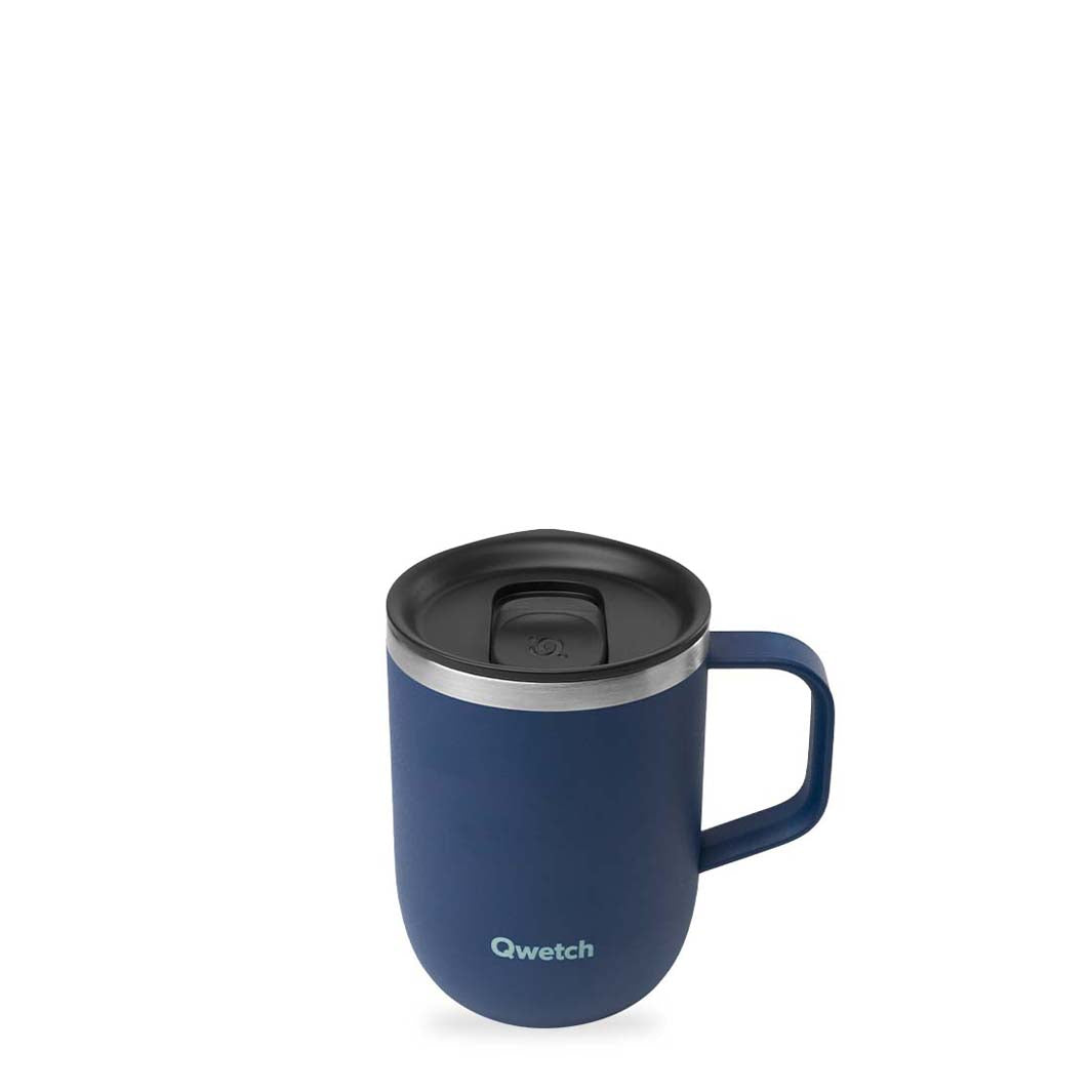 350ml Insulated Stainless Steel Mug With Handle, Granite Blue