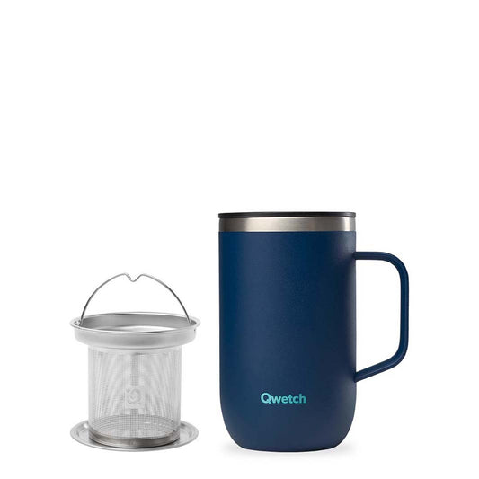 470ml Insulated Stainless Steel Mug With Handle, Granite Blue