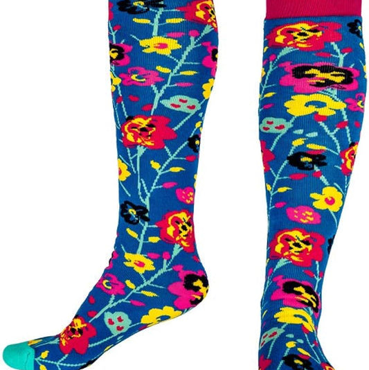 Adult Welly Socks, Abstract Funky Flowers