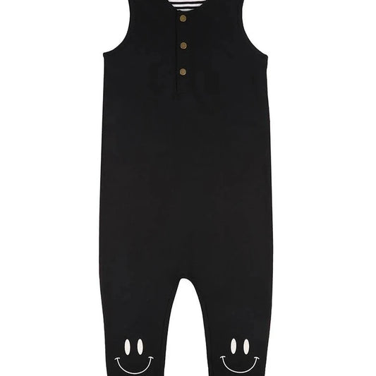 Be Happy Tank Dungarees Black
