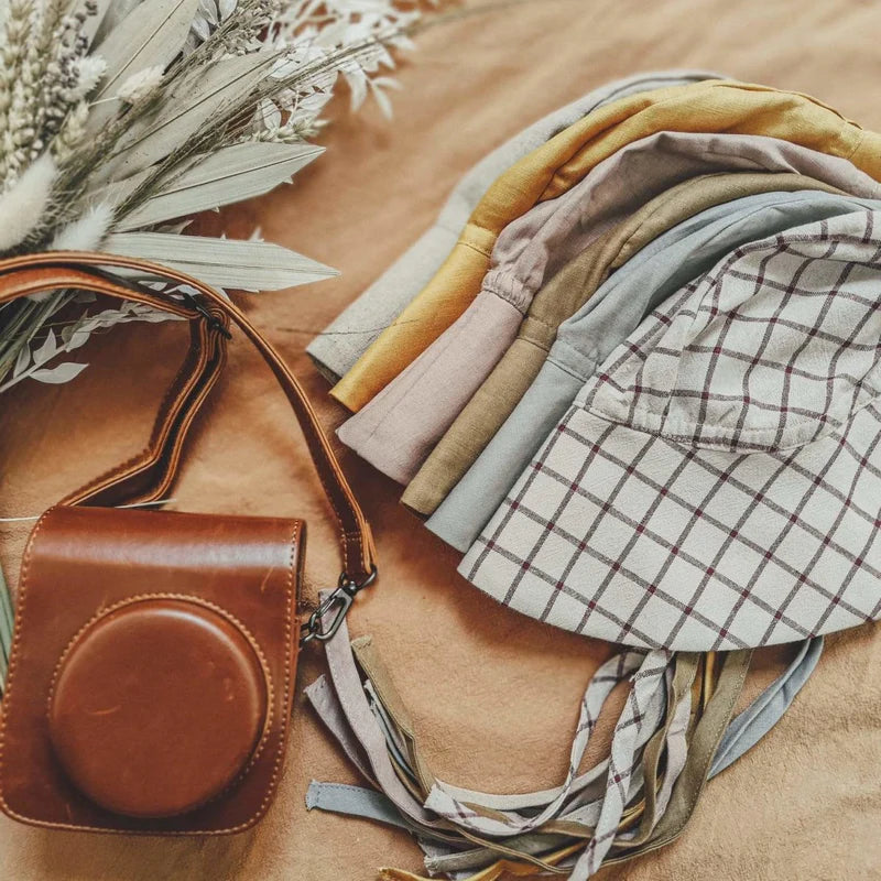 Brimmed Sun Hat, Vintage Grid