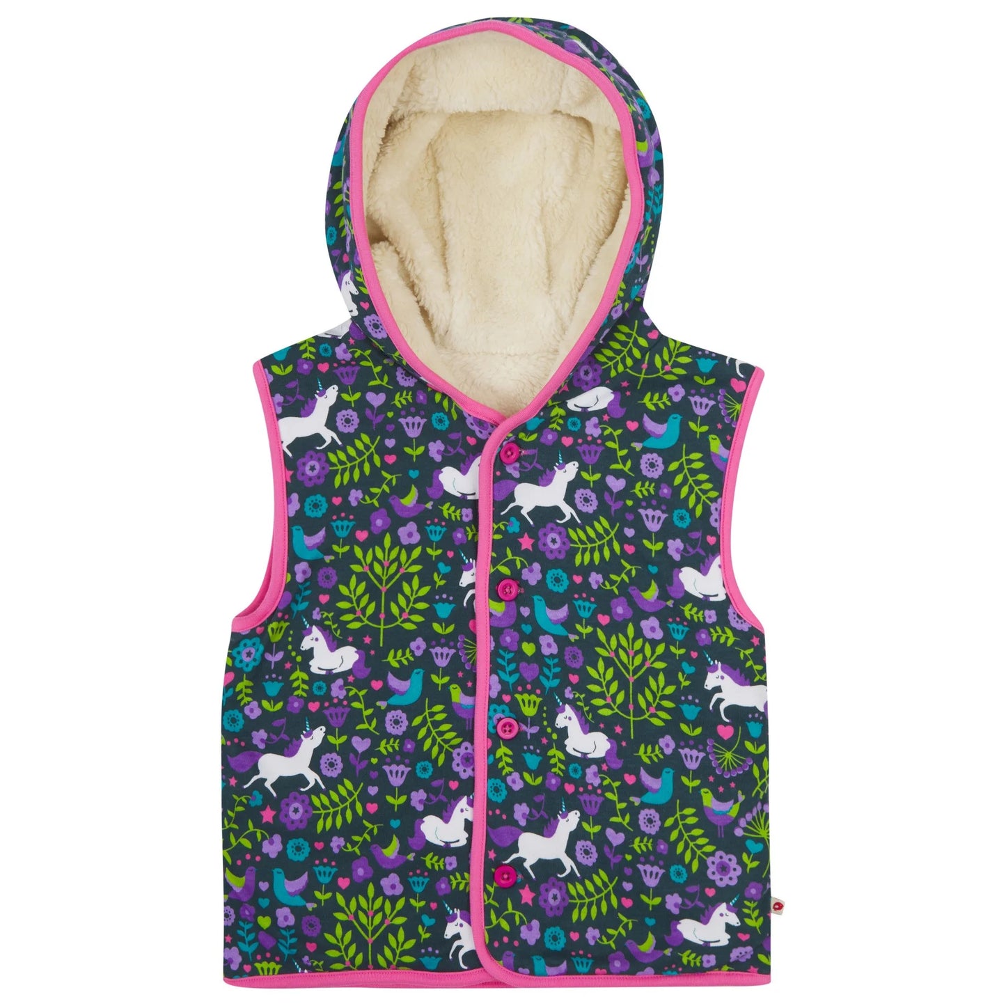 Sherpa Lined Hooded Gilet, Unicorn