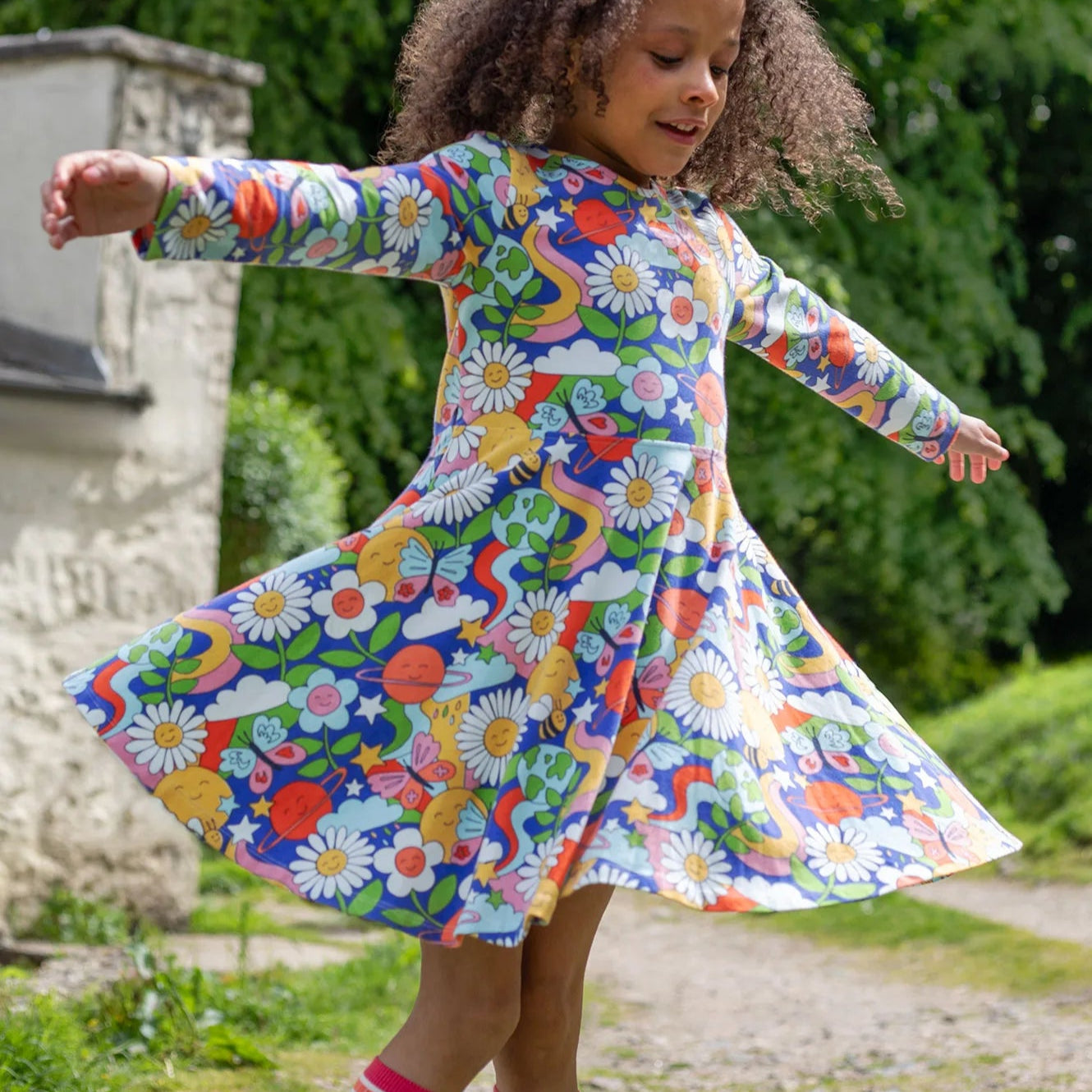 Sofia Skater Dress, Retro Happy