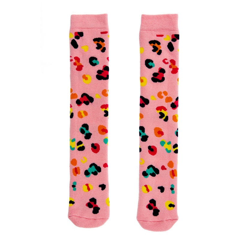 Welly Socks, Pink Leopard 6-8y