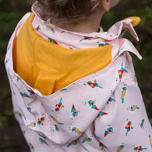 Origami Bird, Waterproof Recycled Raincoat