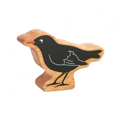 Natural Wooden Black Bird