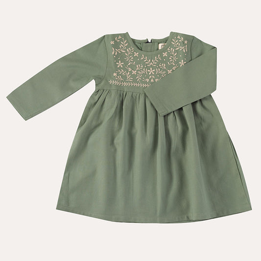 Embroidered Dress Green