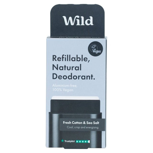Wild Fresh Cotton & Seasalt Black Deodorant Starter Pack