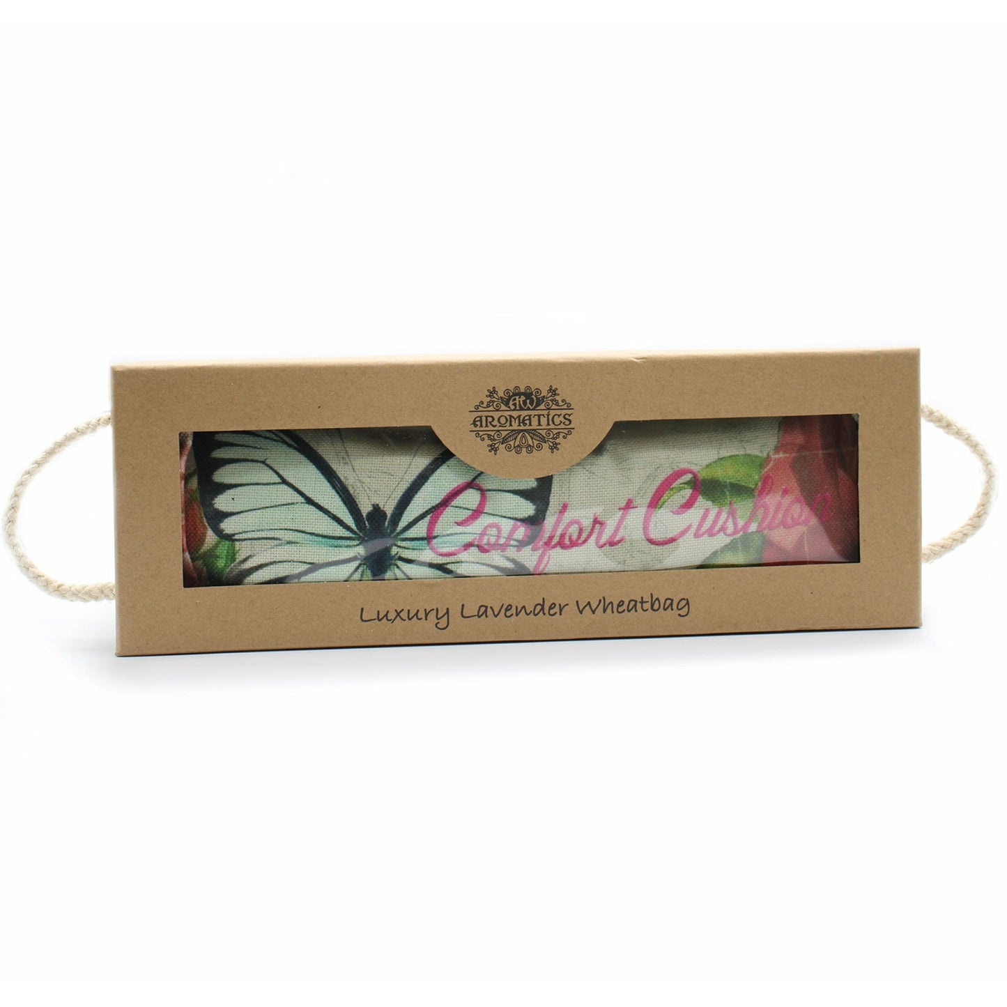 Lavender Wheat Bag In Gift Box, butterfly & Roses