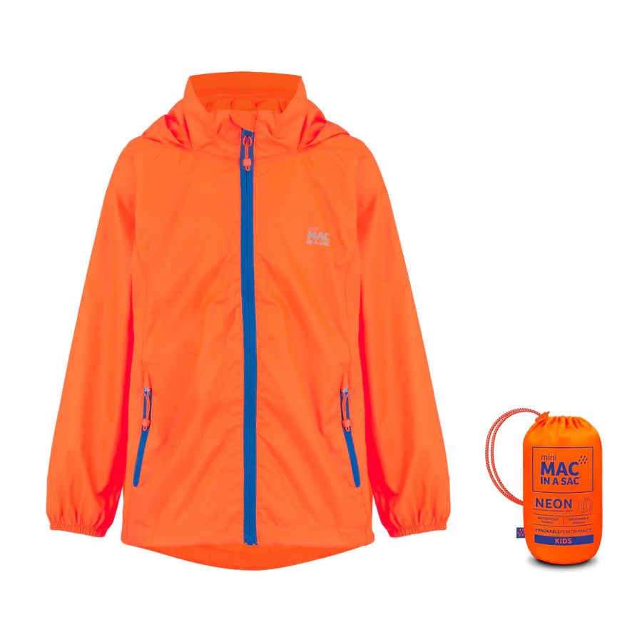 Origin 2 Mini Packable Waterproof Jacket, Neon Orange