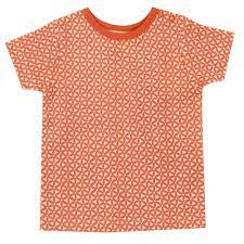 Short Sleeved T-Shirt, Orange Block Print