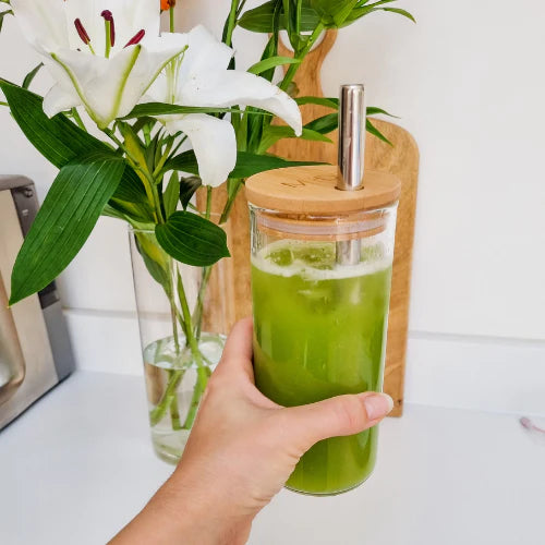 Glass Smoothie Jar with Bamboo Lid