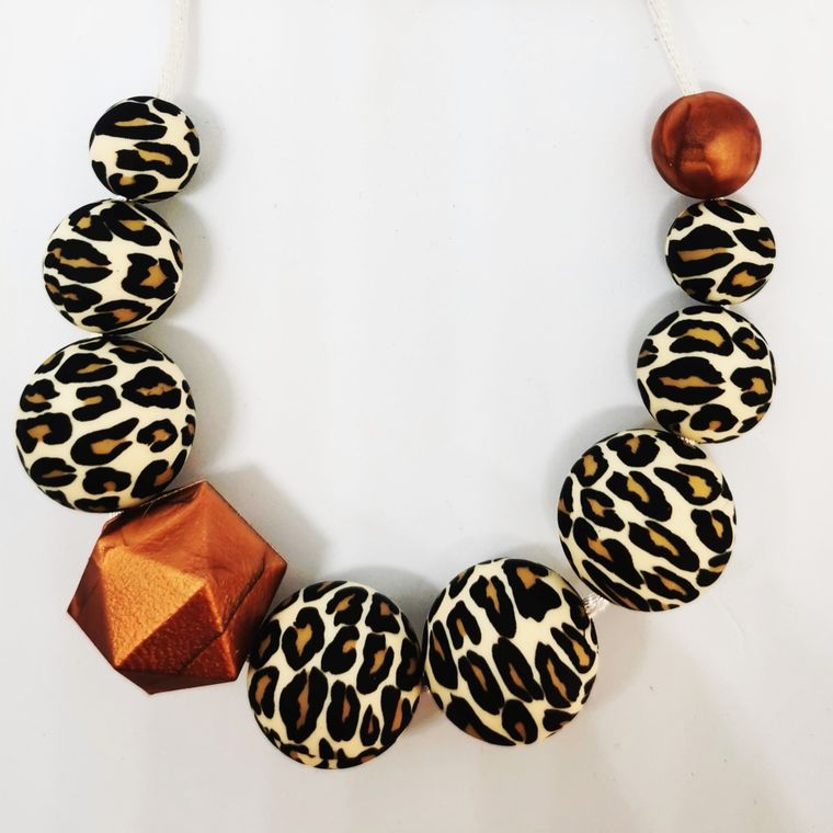 Leopard print Nursing/teething necklace