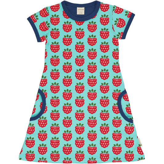 Short Sleeved Dress, Raspberry