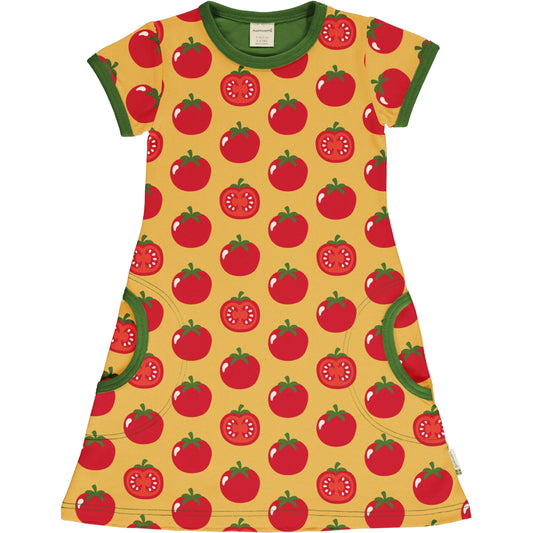 Short Sleeved Dress, Tomato