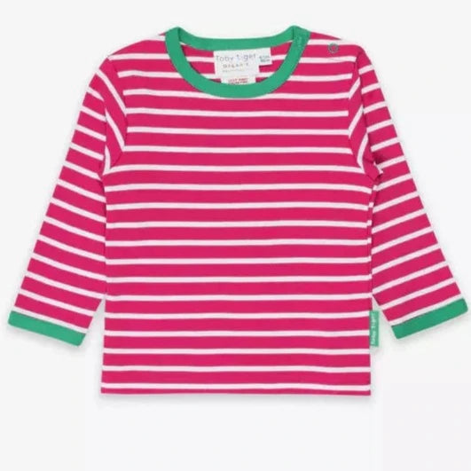 Long Sleeved Pink Breton T-shirt
