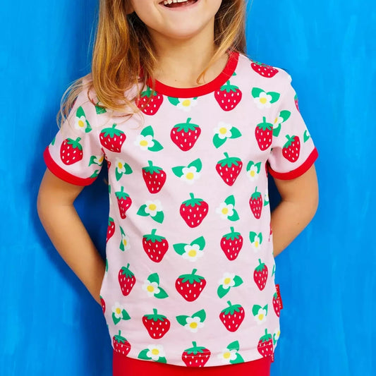 Short Sleeved T-shirt, Strawberry Flower