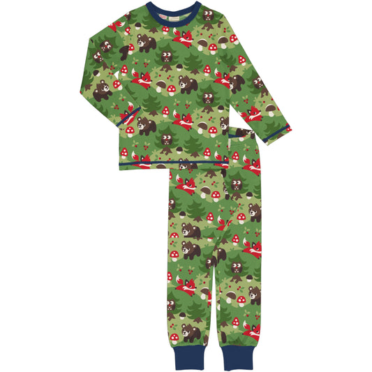 Long Sleeved Pyjamas Set, Forest