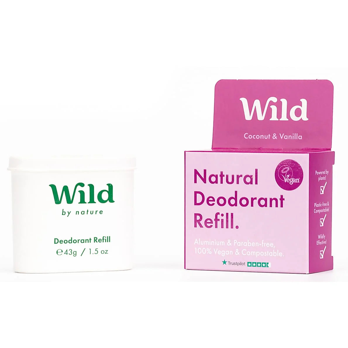 Wild Deodorant Refill, Coconut & Vanilla