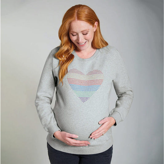 Bryony Maternity Jumper, Grey Marl/Rainbow