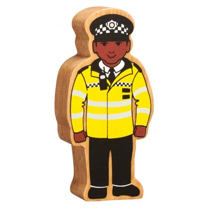 Natural Wooden Yellow & Black Policeman