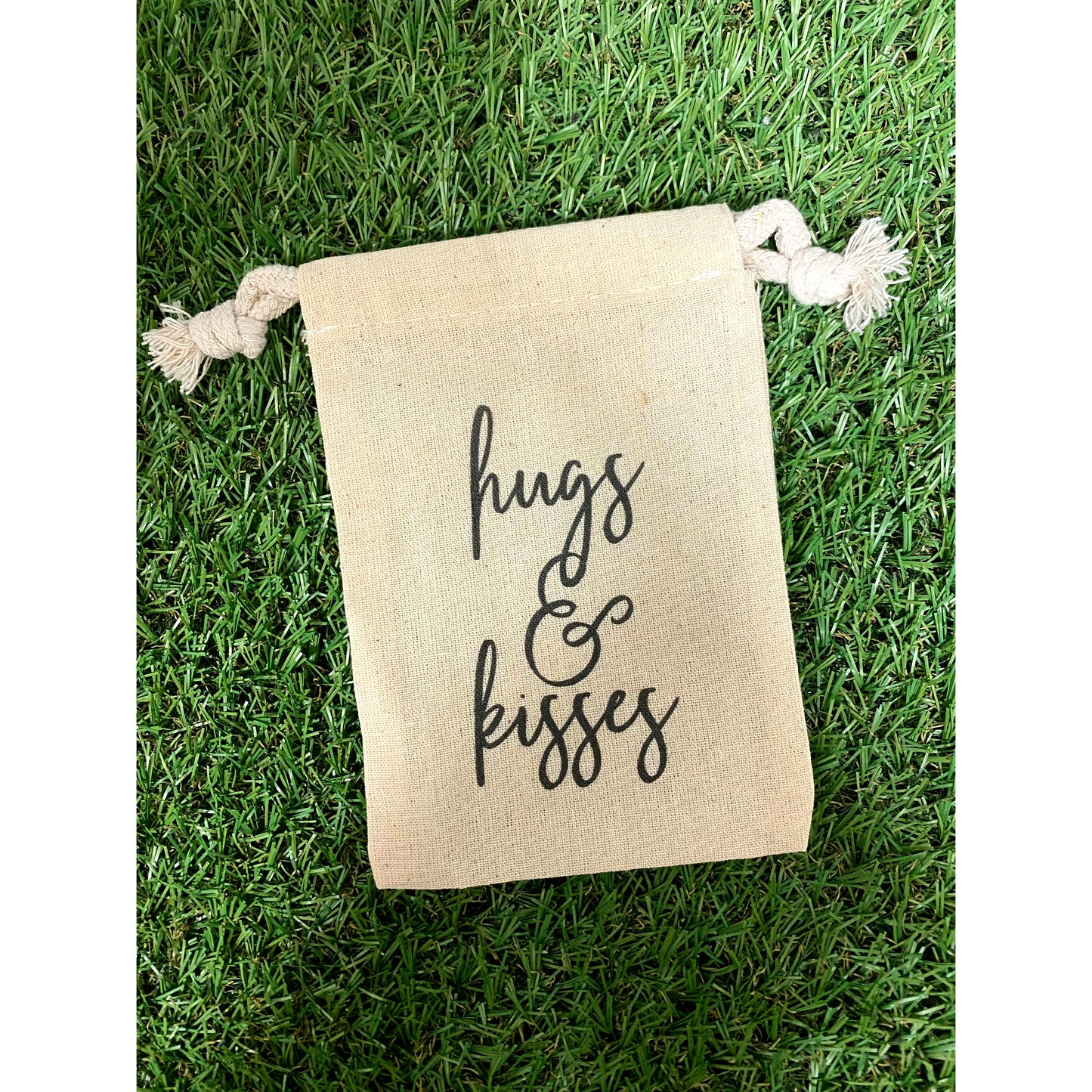 Treat/Gift Drawstring Bag, Hugs & Kisses