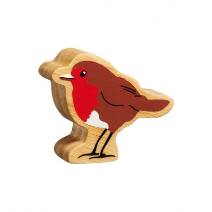 Natural Wooden Brown & Red Robin