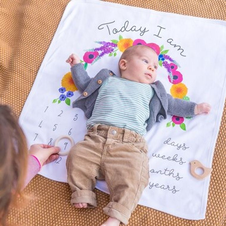 Floral Baby Milestone Blanket