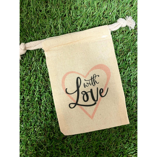 Treat/Gift Drawstring Bag, With Love