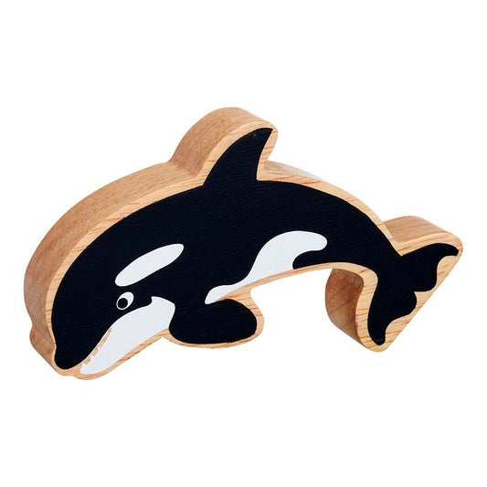 Natural Wooden Black & White Orca